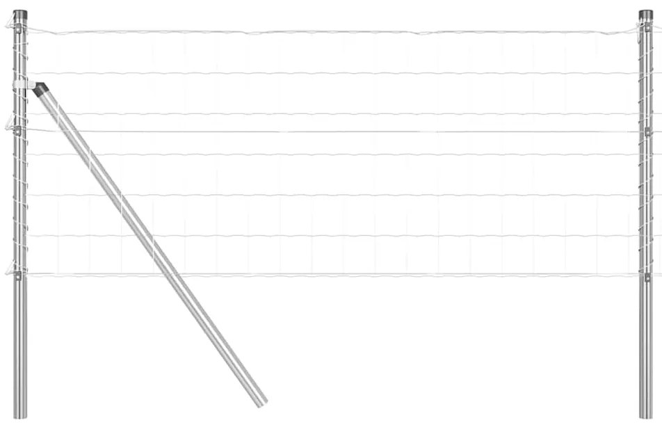 vidaXL Τεντώτο με στήριγμα Ασημί 0,4 x 50 μ. Χάλυβας και PVC
