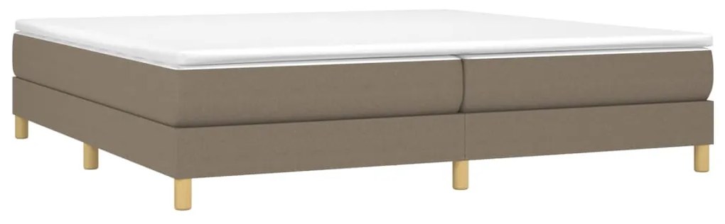 vidaXL Κρεβάτι Boxspring με Στρώμα Taupe 200x200 εκ. Υφασμάτινο