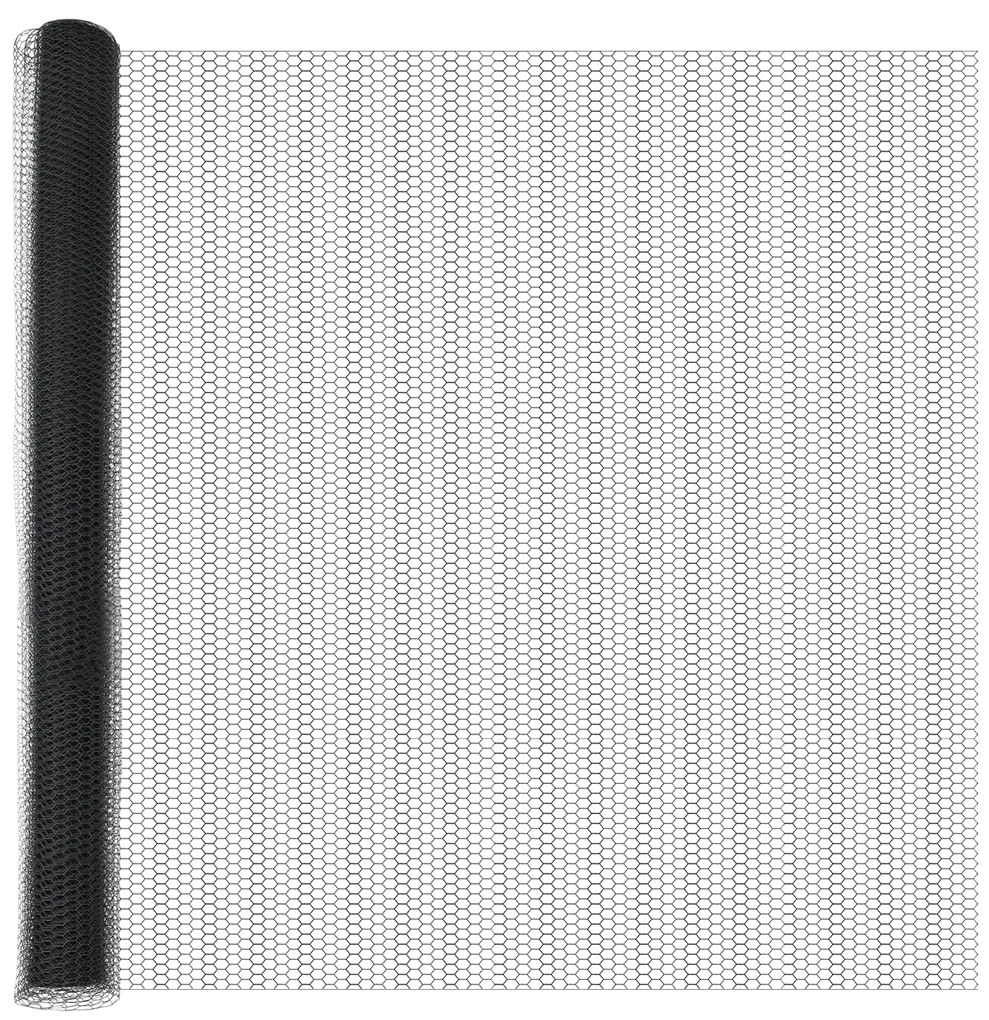 vidaXL Hexagon Fence Γκρι 1.6x100 m Χάλυβας