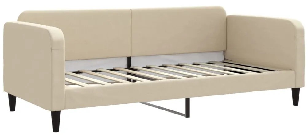 vidaXL Καναπές Κρεβάτι Συρόμενος Κρεμ 90 x 200 εκ. Ύφασμα
