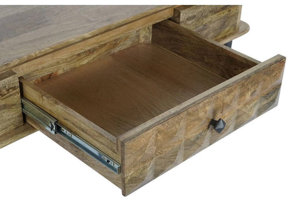 Τραπεζάκι Καφέ DKD Home Decor 116 x 60 x 46 cm Μέταλλο Αλουμίνιο Ξύλο από Μάνγκο