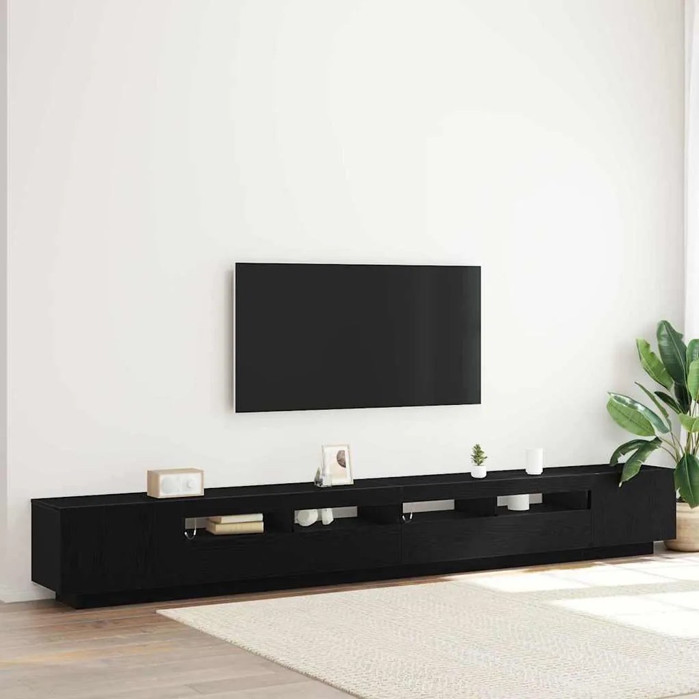 vidaXL Ντουλάπι TV 3 pcs Μαύρο 300 x 35 x 40 εκ Επεξεργασμένο ξύλο
