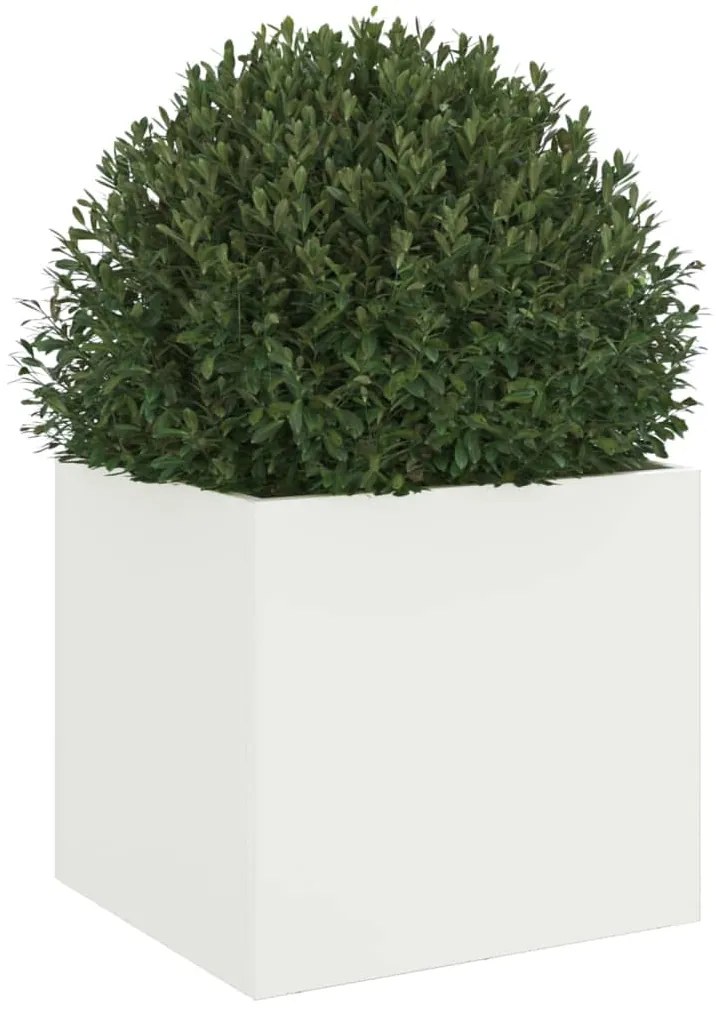 vidaXL Ζαρντινιέρα Λευκή 32x30x29 εκ. από Χάλυβα