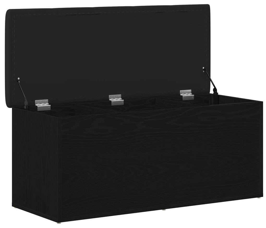 vidaXL Παγκάκι Αποθήκευσης Μαύρη Δρυς 100x40x45 εκ. Συνθετικό Ξύλο