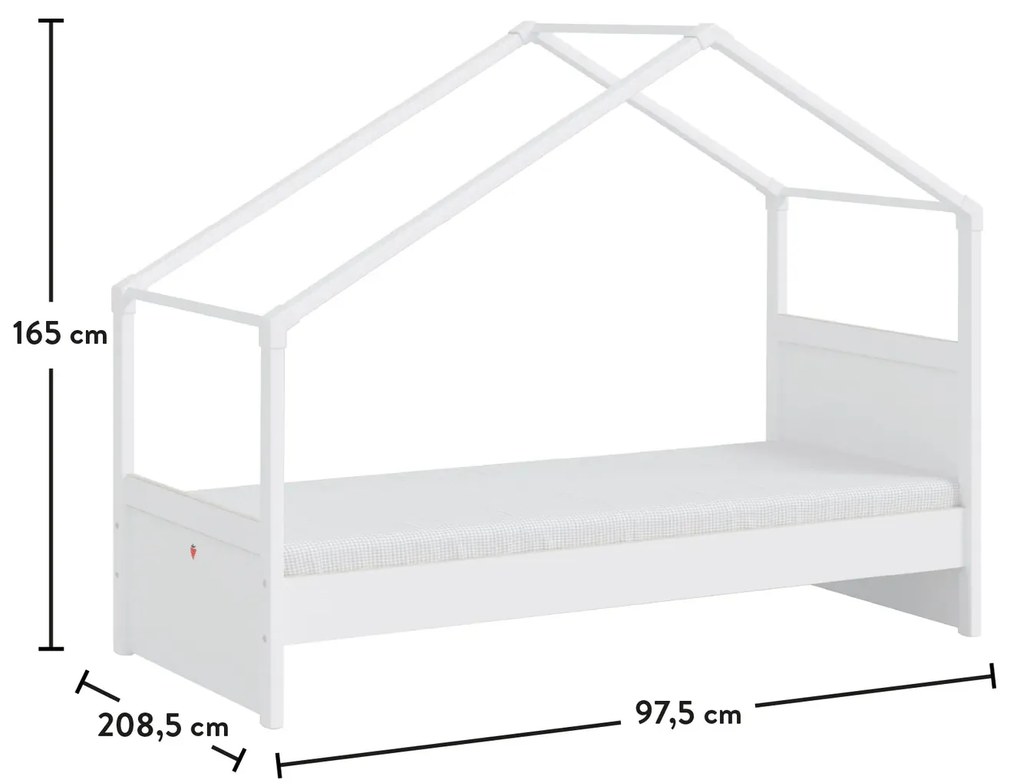 Παιδικό κρεβάτι MONTES WHITE  με τέντα πράσινη MW-1301-1006  90x200εκ. Cilek