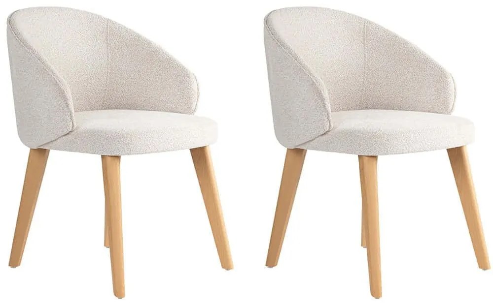 Καρέκλα Bentley (Σετ 2Τμχ) 566WYL1114 48x58x86cm White-Oak Ξύλο,Ύφασμα
