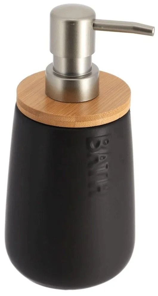 Δοχείο Κρεμοσάπουνου 06.6293237 Black-Natural Bamboo,Κεραμικό