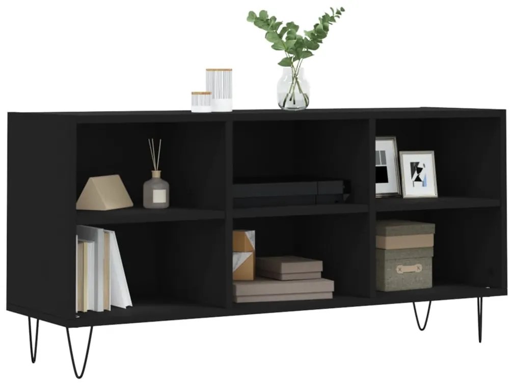 vidaXL Έπιπλο Τηλεόρασης Μαύρο 103,5x30x50 εκ. από Επεξεργασμένο Ξύλο