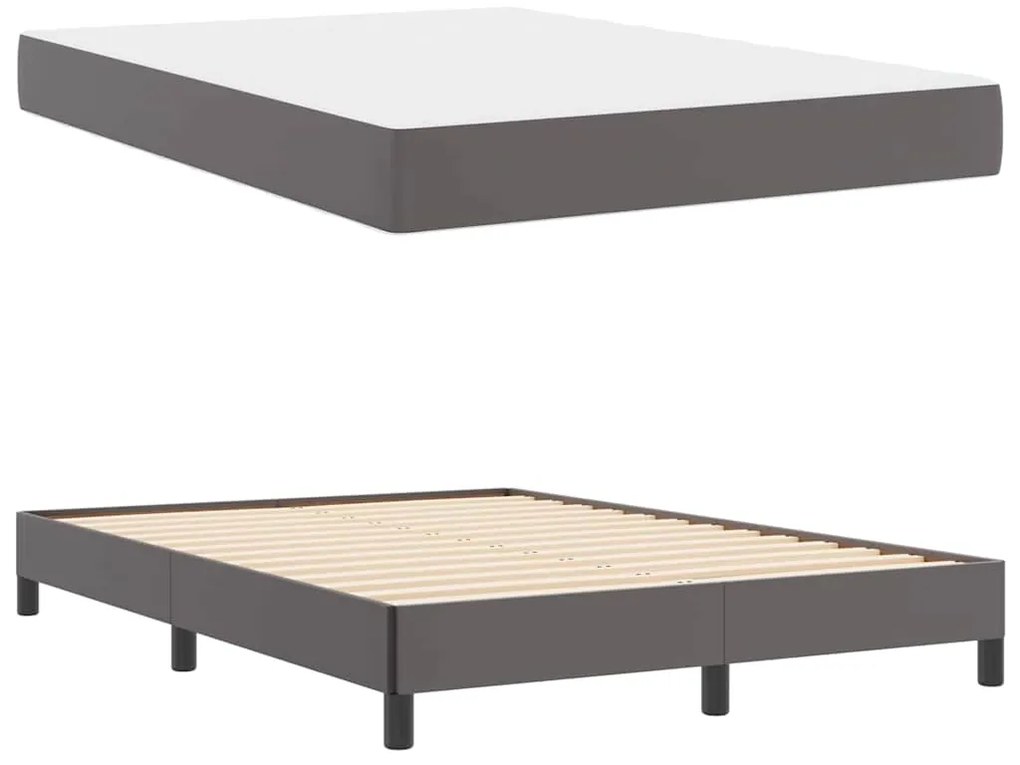 vidaXL Κρεβάτι Άλλο Γκρι 140 x 190 cm Τεχνητό δέρμα