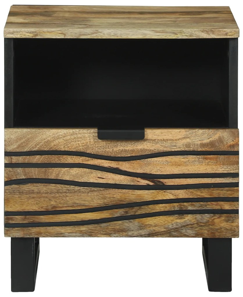 vidaXL Κομοδίνο - 40 x 33 x 46 cm, Σταθερό Κρεβάτι από Μάνγκο