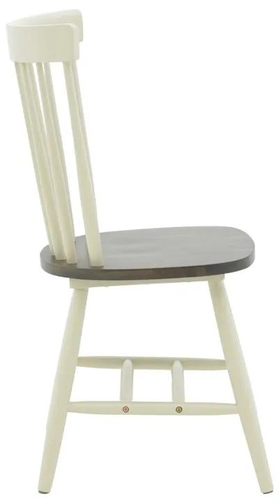 Καρέκλα Larus pakoworld φυσικό ξύλo rubberwood ανθρακί-λευκό 50x49x90εκ. | Συσκευασία 2 τμχ