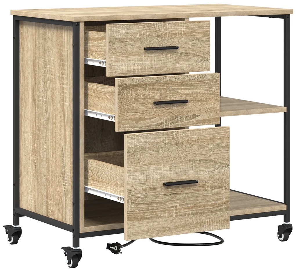 vidaXL Γραφείο Ντουλάπι Sonoma Δρυς 76 x 41 x 72 cm Επεξεργασμένο ξύλο