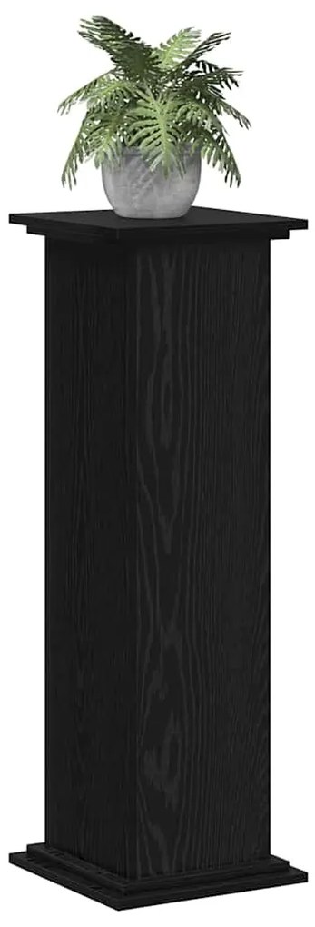 vidaXL Βάση φυτών Μαύρη δρυς 33 x 33 x 100 cm Επεξεργασμένο ξύλο
