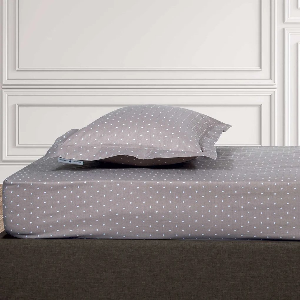 Σεντόνι Μονό Με Λάστιχο (100x200+35) Greenwich Polo Club Loft Dots Μπεζ