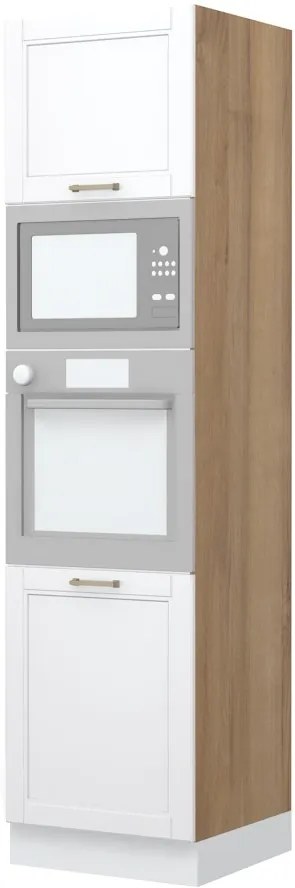 Επιδαπέδιο ντουλάπι φούρνου ψηλό Tahoma K23-60-2MB-Καρυδί - Λευκό ματ - 60.00Χ60.00Χ235.00cm