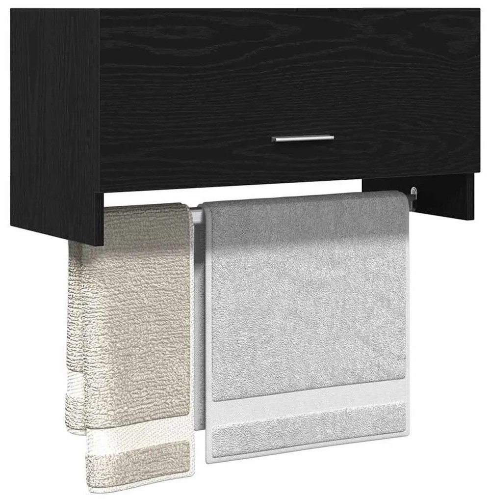 vidaXL Ντουλάπι με πόρτα Μαύρο 70 x 32.5 x 35 cm Επεξεργασμένο ξύλο