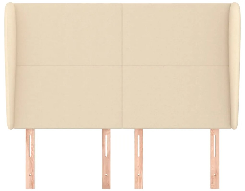 vidaXL Κεφαλάρι με Πτερύγια Κρεμ 147x23x118/128 εκ. Υφασμάτινο