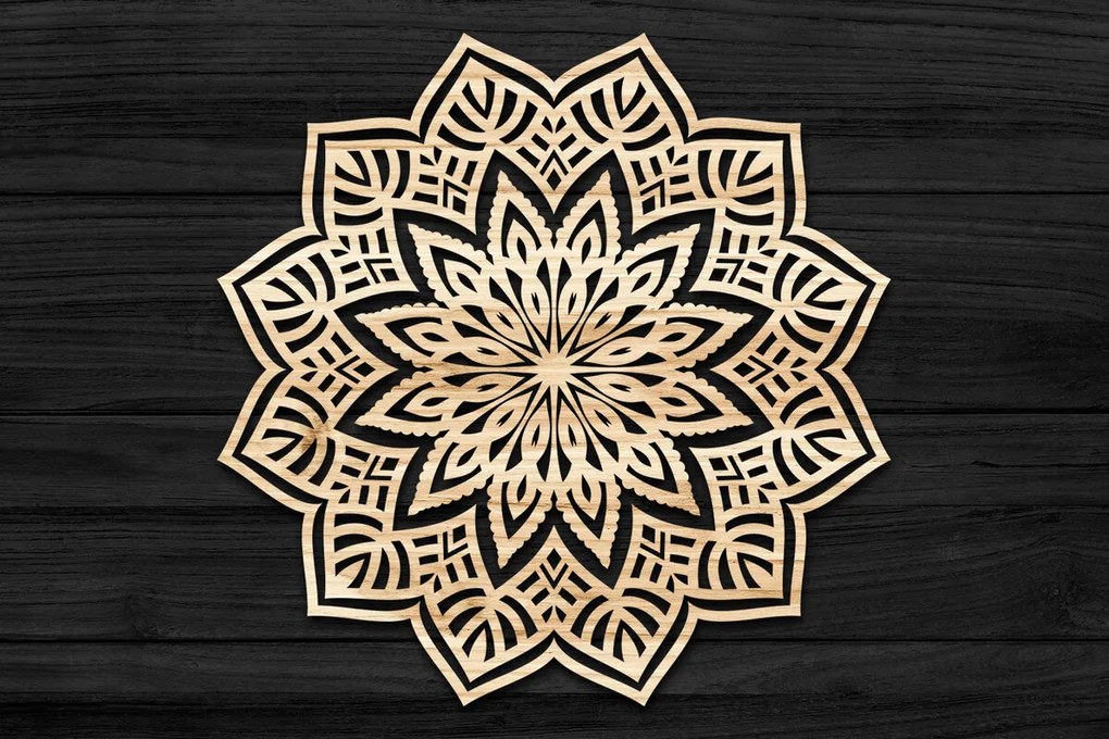 Intra απο ξύλο plywood 3mm-4mm πάχος 3D Mandala για Cricut Δίασταση 30x30 cm INTRAFABR-69583131