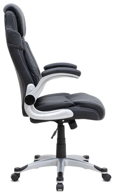 Καρέκλα γραφείου διευθυντική Gustavo Megapap από τεχνόδερμα χρώμα μαύρο 69x65x116/126εκ.