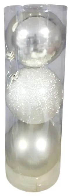 Σετ Χριστουγεννιάτικες μπάλες - 15cm - 3pcs - 326130 - White