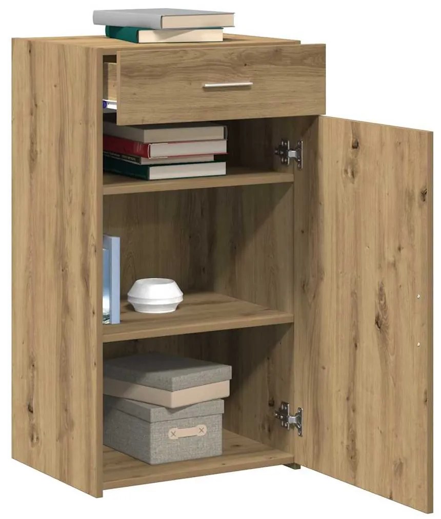 vidaXL Πλαϊνό γραφείο με συρτάρι artisan δρυς 30 x 42.5 x 93 εκ.