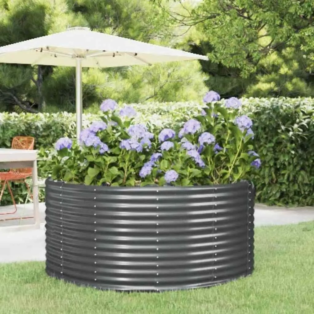 vidaXL Ζαρντινιέρα Ανθρακί 140x140x68εκ Γαλβανισμένος χάλυβας