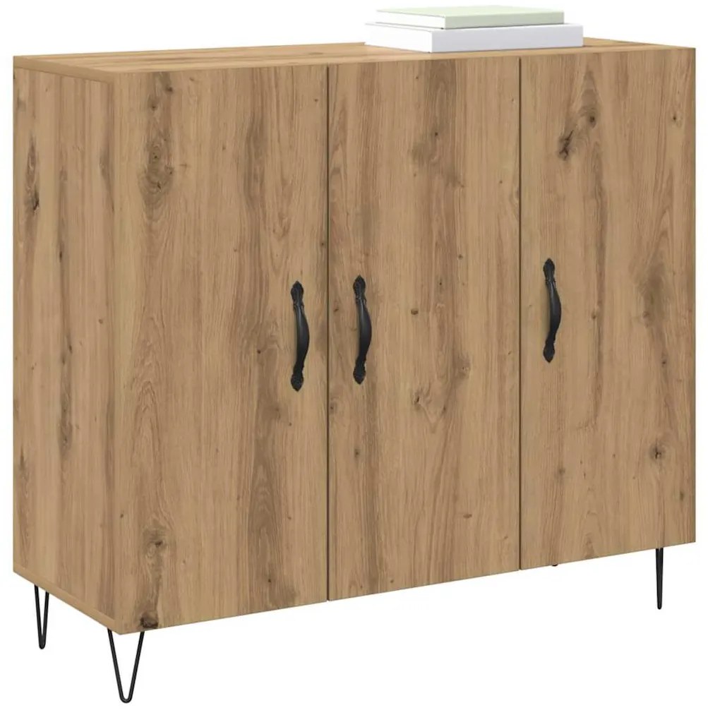 vidaXL Πλαϊνό γραφείο artisan δρυς 90 x 34 x 80 εκ. Επεξεργασμένο ξύλο