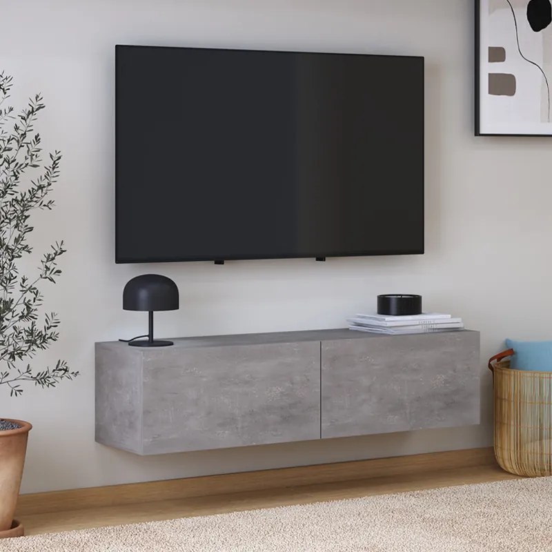 Έπιπλο τηλεόρασης επιτοίχιο Palm Megapap χρώμα γκρι ρετρό 120x32x30εκ.-GP022-0091,1