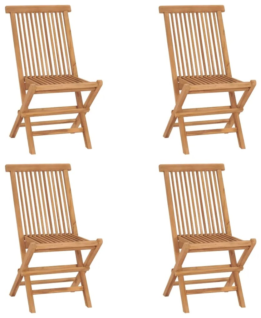 vidaXL Καρέκλες Κήπου Πτυσσόμενες 4 τεμ. από Μασίφ Ξύλο Teak