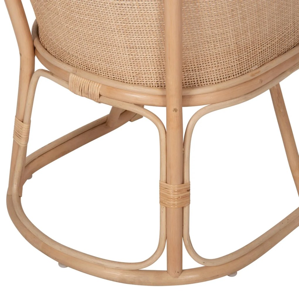 Καρέκλα - Πολυθρόνα ΚΙΚΟ C9839 Φυσικό Rattan με Λευκό Μαξιλάρι 61x71x76Yεκ. 61x71x76 εκ.
