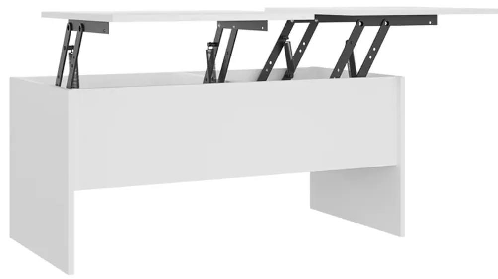 Τραπεζάκι Σαλονιού Λευκό 102x50,5x46,5 εκ. Επεξεργασμένο Ξύλο - Λευκό