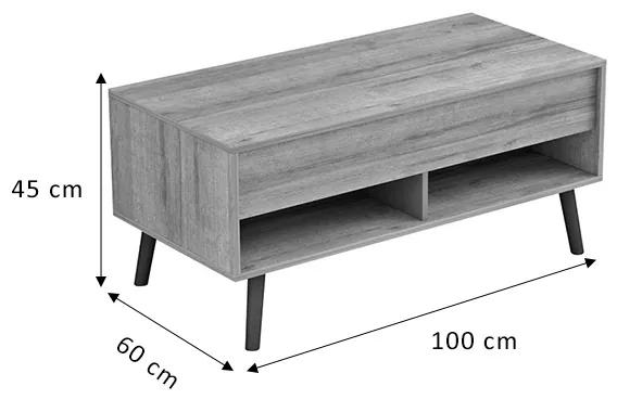 Τραπέζι σαλονιού Skyfi pakoworld πολυμορφικό φυσικό-ανθρακί 100x60x45εκ