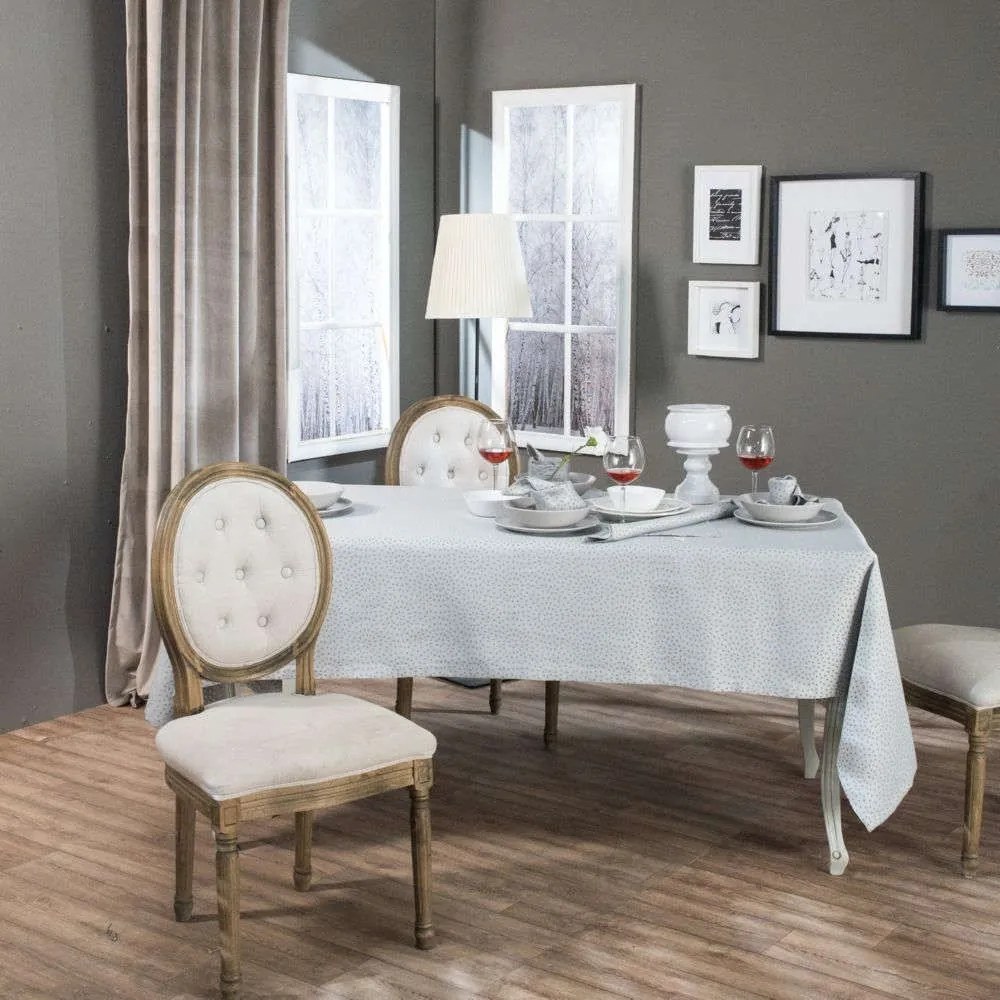 Τραπεζομάντηλο Amiens Με Πετσέτες Σετ 7τμχ Light Grey Teoran 140X180 Βαμβάκι-Πολυέστερ