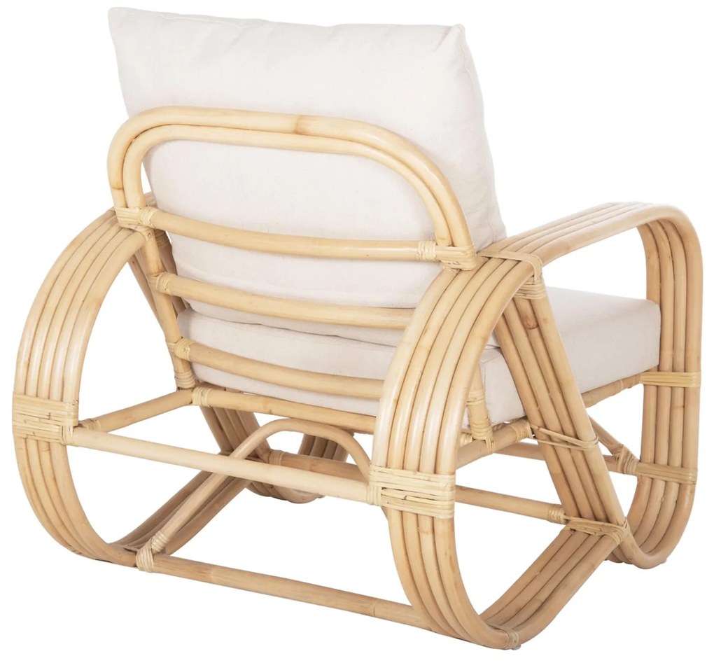 Καρέκλα - Πολυθρόνα BARONESS C9813 Φυσικό Rattan με Λευκά Μαξιλάρια 81x90x92Yεκ. 81x90x92 εκ.