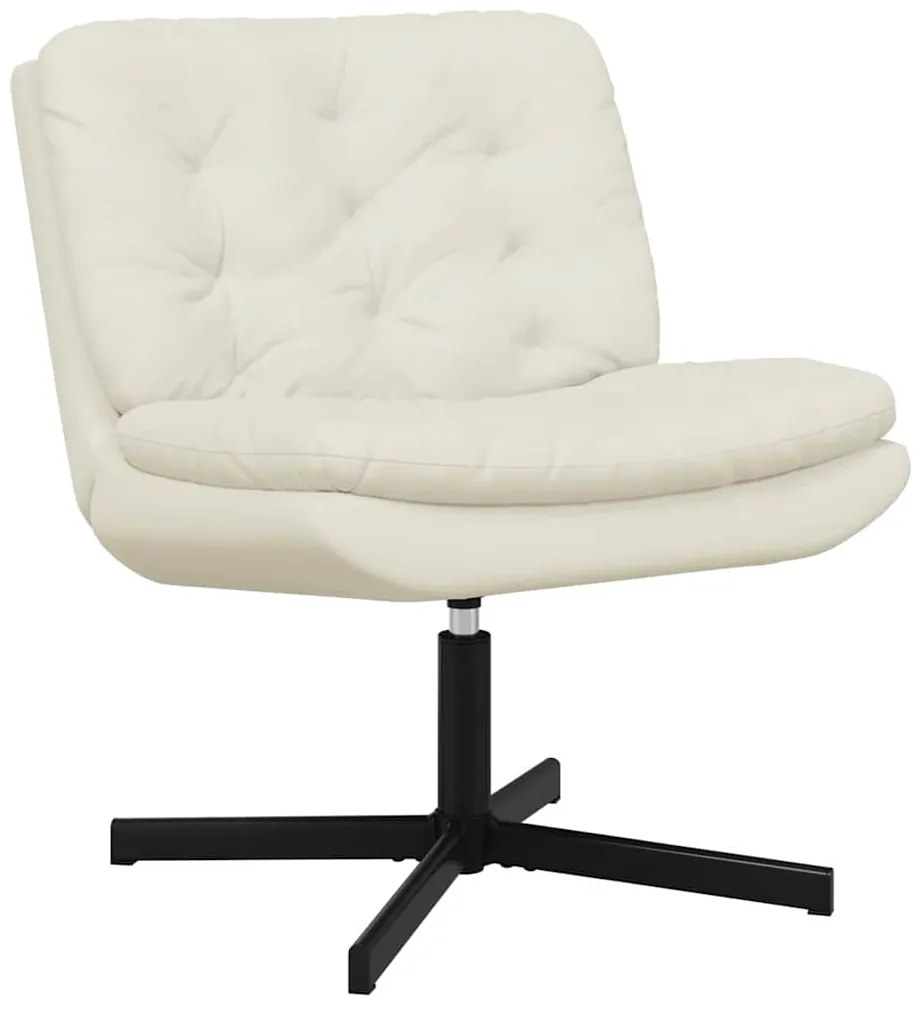vidaXL Γυριστή Χαλαρωτική Καρέκλα Κρεμ 63 x 75 x 76 εκ Βελούδο