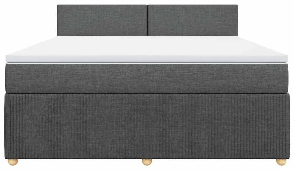 vidaXL Κρεβάτι Boxspring με Στρώμα Σκούρο Γκρι 180x200 εκ Υφασμάτιν