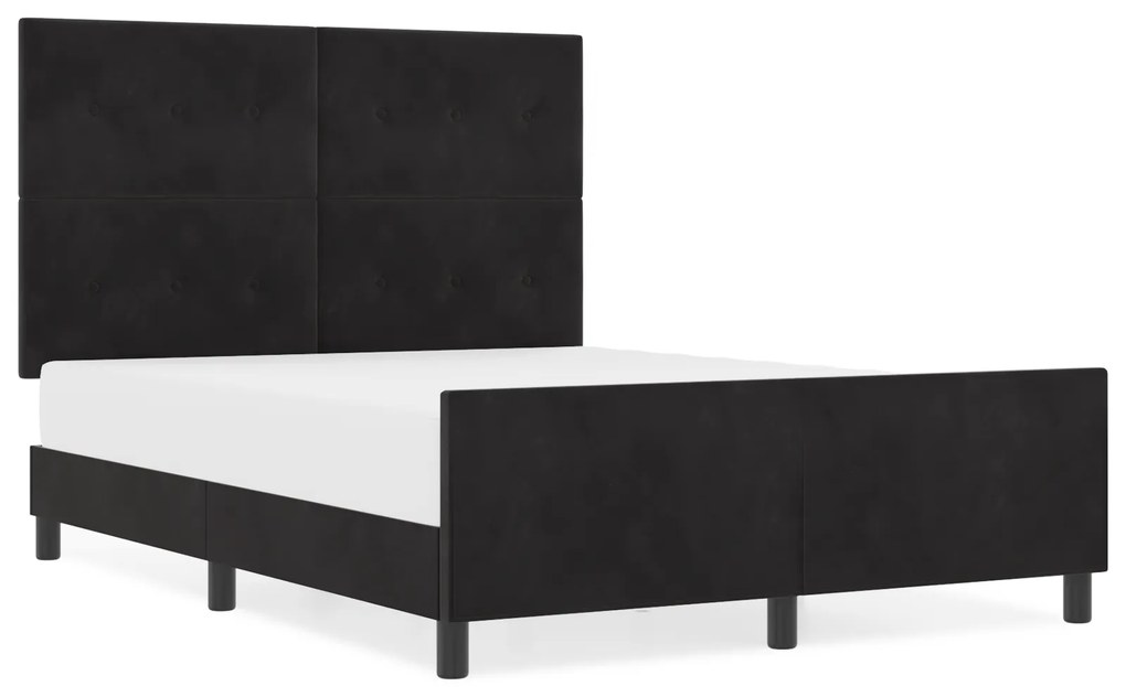 vidaXL Βελουδένιο Κρεβάτι  Μαύρο 160x200 εκ