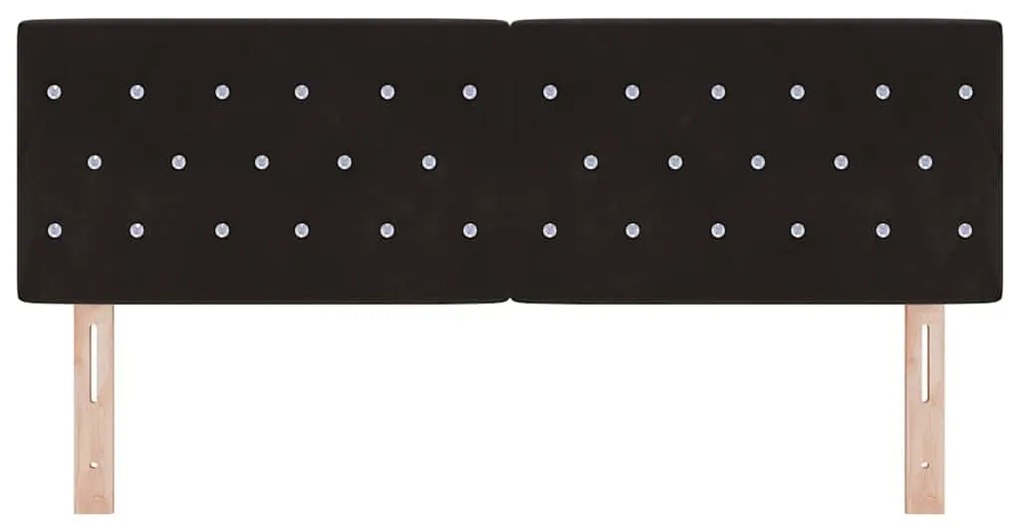 vidaXL Βελούδινο Κεφαλάρι Argyle με κεφαλάρι Μαύρο 140 cm Βελούδο