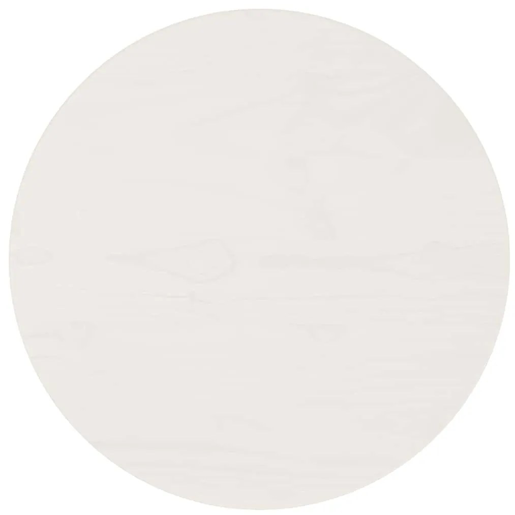 vidaXL Επιφάνεια Τραπεζιού Λευκή Ø40 x 2,5 εκ. από Μασίφ Ξύλο Πεύκου