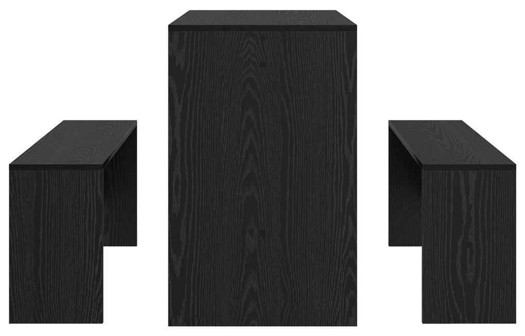 vidaXL Σετ τραπεζαρίας 2 pcs Μαύρη Δρυς 97 x 47 x 75 εκ.