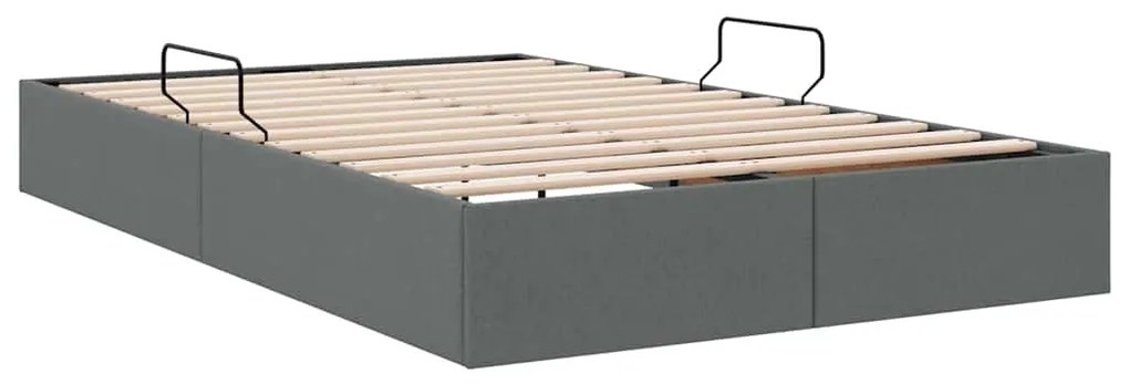 vidaXL Κρεβάτι Αποθήκης με στρώμα Σκούρο Γκρι 120 x 200 cm ύφασμα