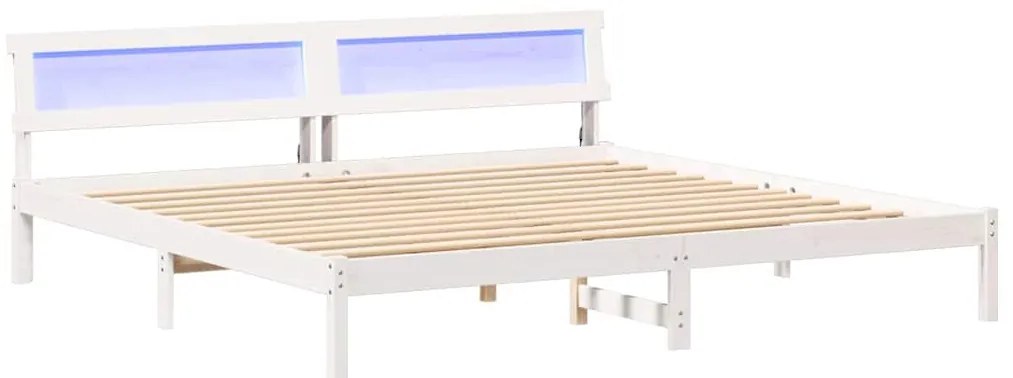 vidaXL Σκελετός Κρεβατιού Λευκό 200 x 200 cm Μασίφ ξύλο πεύκου
