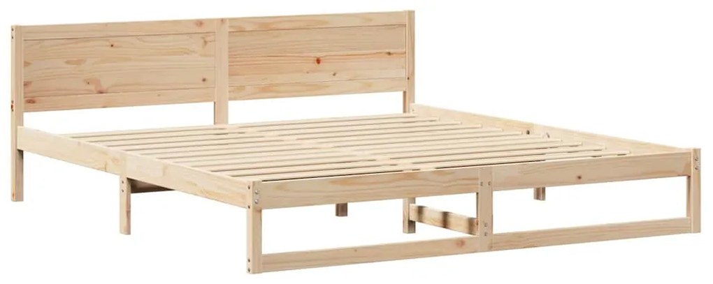 vidaXL Σκελετός Κρεβατιού Καφέ 200 x 200 cm Μασίφ ξύλο πεύκου
