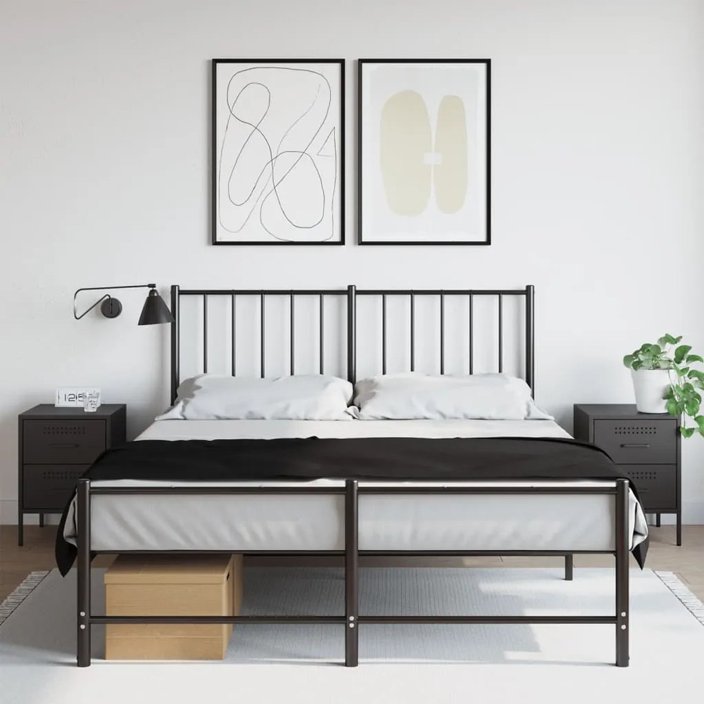 vidaXL Κομοδίνα 2 τεμ. Μαύρα 36x39x50,5 εκ. Χάλυβα