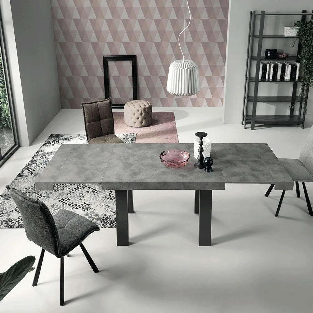 Τραπέζι Επεκτεινόμενο Divo 160x90x76cm Concrete-Anthracite Capodarte