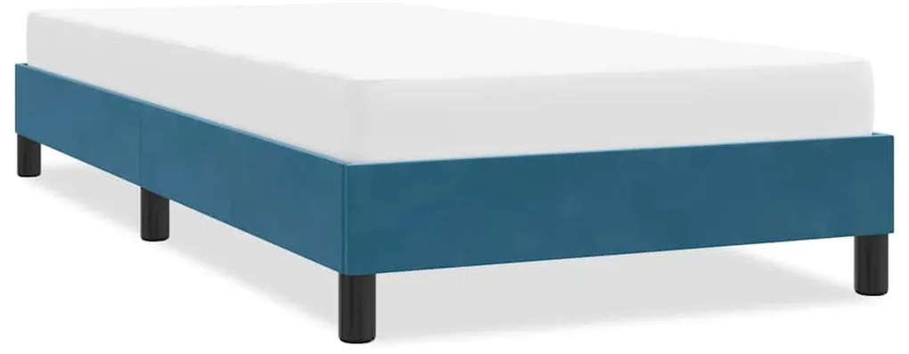 vidaXL Σκελετός Κρεβατιού Χωρίς Στρώμα Σκ. Μπλε 90x210 εκ. Βελούδινο