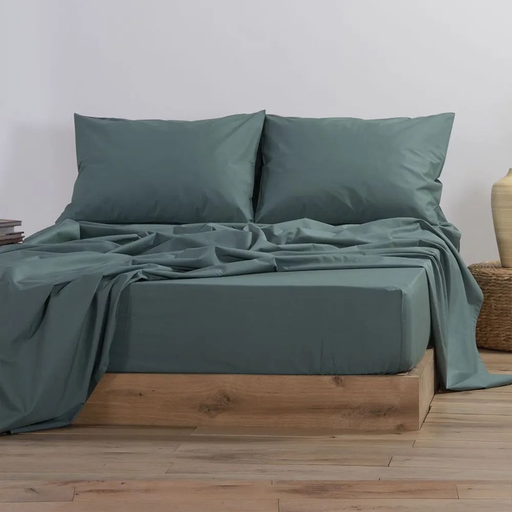 Σεντόνι Basic Με Λάστιχο Green Nef-Nef Μονό 100x230cm 100% Βαμβάκι