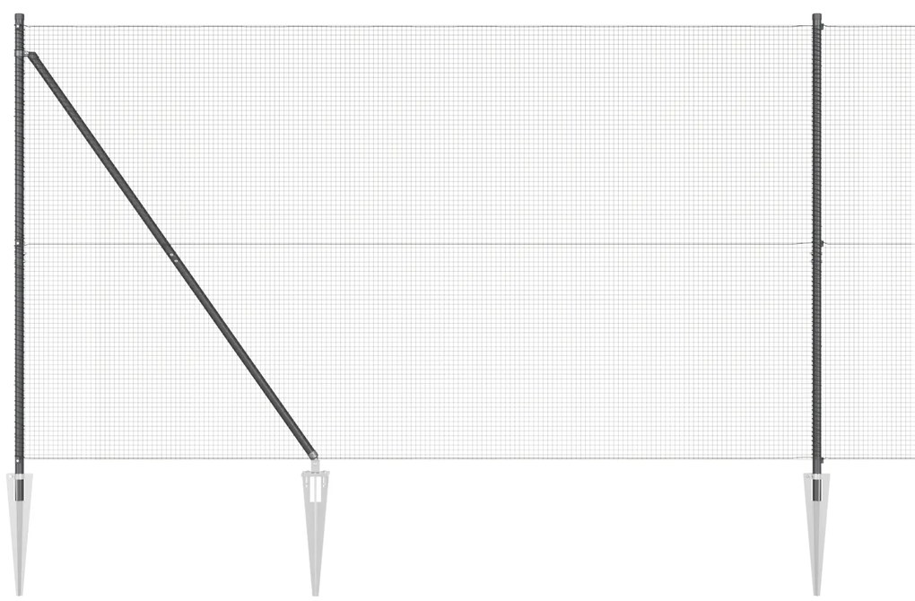 vidaXL Welded Wire Fence με 13 άγκυρες Γκρι 1.5x50 μ Χάλυβας