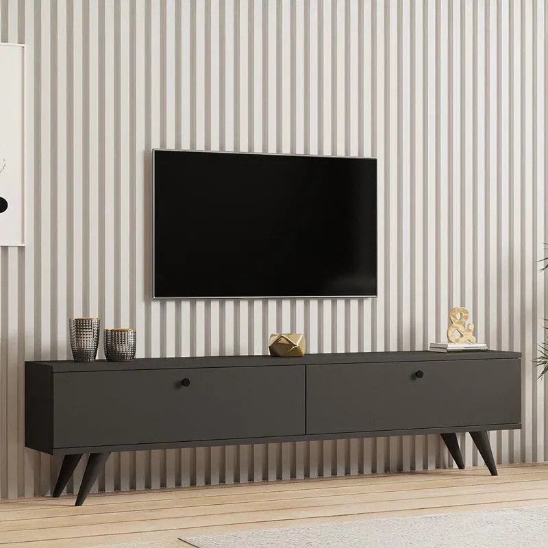 Έπιπλο τηλεόρασης Jate ανθρακί 160x25x40 εκ. 160x25x45 εκ.