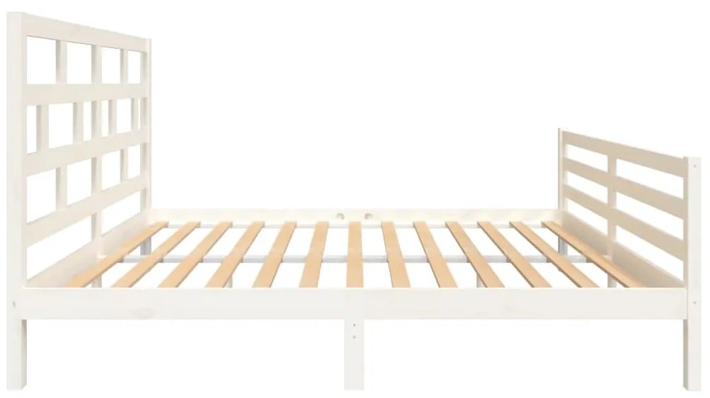 vidaXL Πλαίσιο Κρεβατιού Λευκό 160 x 200 εκ. από Μασίφ Ξύλο Πεύκου
